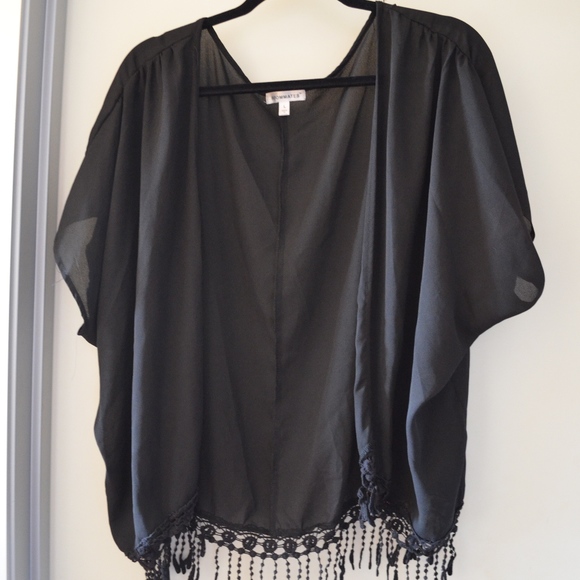 Tops - Black Kimono